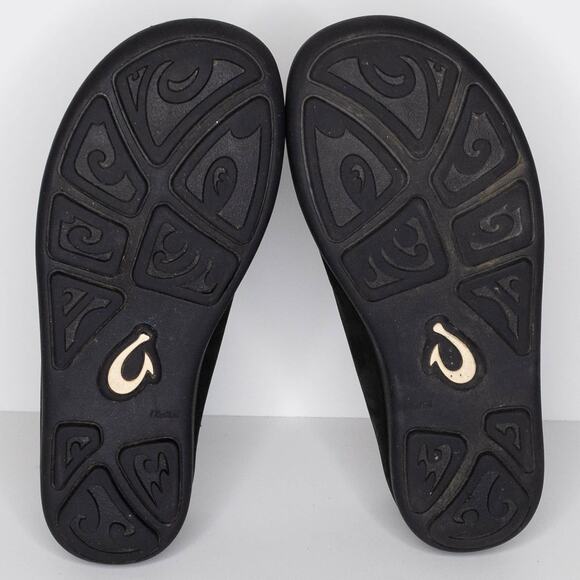 Olukai Boys Moloa Loafer Shoes Slip On Comfort Leather Youth Black Size 1 | AR - Picture 6 of 6